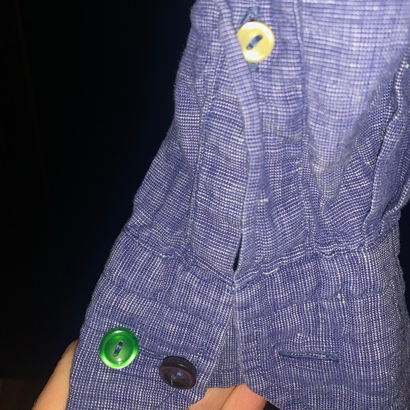 Linen Eton shirt size  15.5 slim - Picture 6 of 6